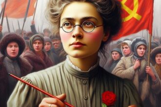 au coeur de la revolution russe balancant ses idees feministes